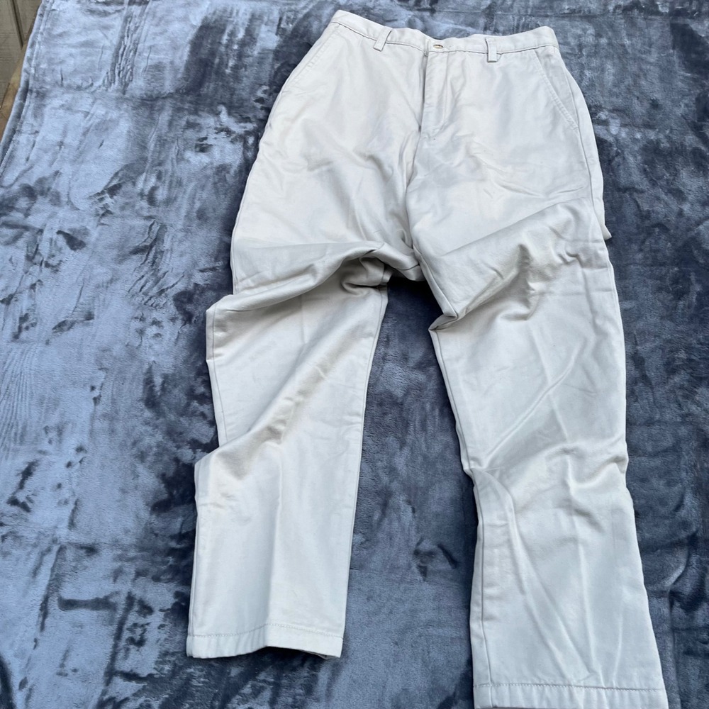 Eddie Bauer Vintage Flannel Lined Chino Pants 10 Beige Plaid Gorpcore 90s Pants